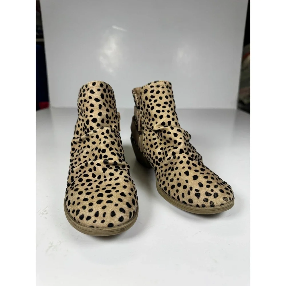 Blowfish Malibu Girls 2 Bootie Sand Pixie‎ Leopard Print Round Toe Ankle Boot